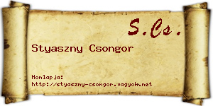 Styaszny Csongor névjegykártya