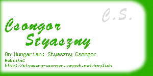 csongor styaszny business card